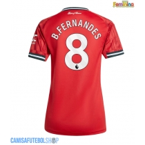 Camisa de time de futebol Manchester United Bruno Fernandes #8 Replicas 1º Equipamento Feminina 2025-26 Manga Curta